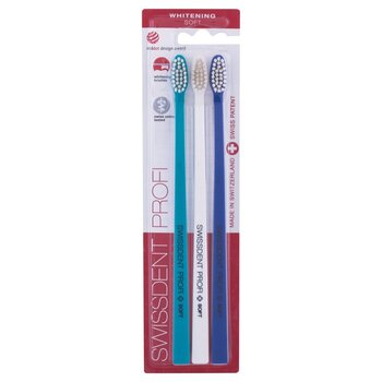 Whitening Trio Soft Set ( 2 + 1 ZDARMA tyrkysový + bílý + tmavě modrý) - Sada zubních kartáčků